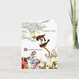 Tarjeta De Agradecimiento La boda china Flourishing del amor le agradece
