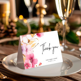 Tarjeta De Agradecimiento La boda de amor está en flor