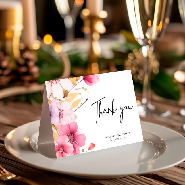 Tarjeta De Agradecimiento La boda de amor está en flor (Subido por el creador)