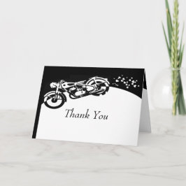 Tarjeta De Agradecimiento La boda de encargo de la motocicleta blanca negra