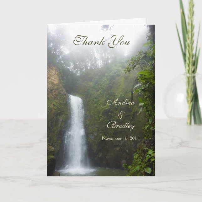 Tarjeta De Agradecimiento La boda de la cascada le agradece cardar (Anverso)