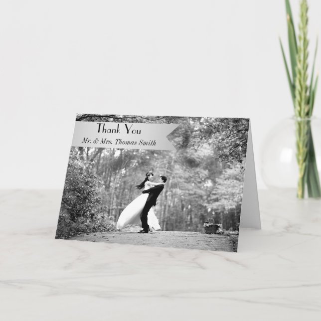 Tarjeta De Agradecimiento La boda de la foto le agradece cardar (Anverso)