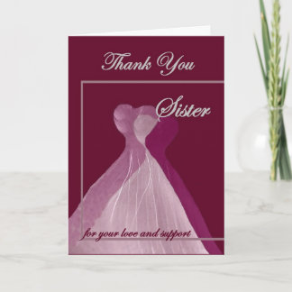 Tarjeta De Agradecimiento La boda de la HERMANA LE AGRADECE