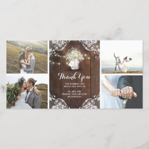 Tarjeta De Agradecimiento La boda de la respiración de albañil del bebé