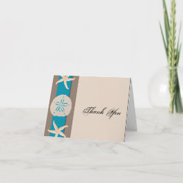 Tarjeta De Agradecimiento La boda de las estrellas de mar de Brown y de la