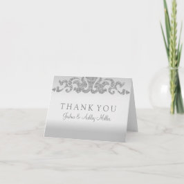 Tarjeta De Agradecimiento La boda de plata del purpurina le agradece las