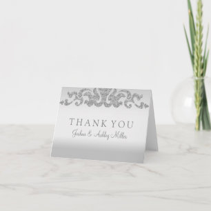 Tarjeta De Agradecimiento La boda de plata del purpurina le agradece las