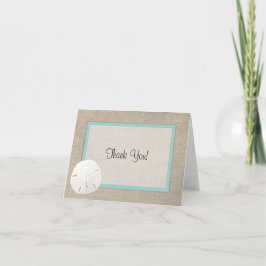 Tarjeta De Agradecimiento La boda de playa del dólar de arena le agradece