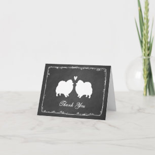 Tarjeta De Agradecimiento La boda de Pomeranians le agradece