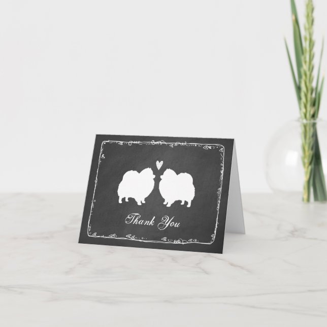 Tarjeta De Agradecimiento La boda de Pomeranians le agradece (Anverso)