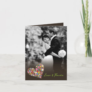 Tarjeta De Agradecimiento La boda del corazón de las flores de la primavera