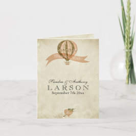 Tarjeta De Agradecimiento La boda del globo del aire caliente del vintage le