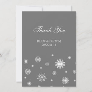 Tarjeta De Agradecimiento La boda del invierno le agradece carda gris