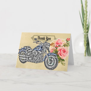 Tarjeta De Agradecimiento La boda del motorista le agradece cardar