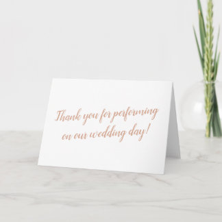 Tarjeta De Agradecimiento La boda del músico le agradece cardar