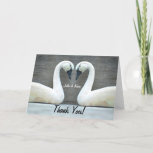 Tarjeta De Agradecimiento La boda del país del cisne agradece Yous