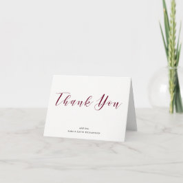 Tarjeta De Agradecimiento La boda elegante de la tipografía el | Marsala le