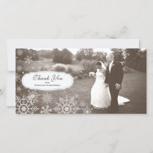 Tarjeta De Agradecimiento La boda elegante del copo de nieve le agradece