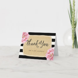 Tarjeta De Agradecimiento La boda elegante floral le agradece cardar/Champán