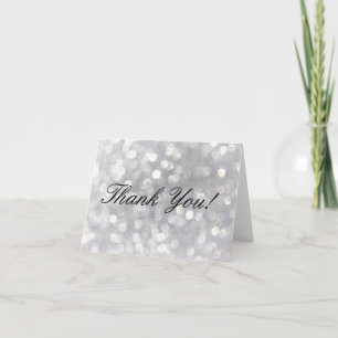Tarjeta De Agradecimiento La boda elegante gris moderna de Bokeh le agradece