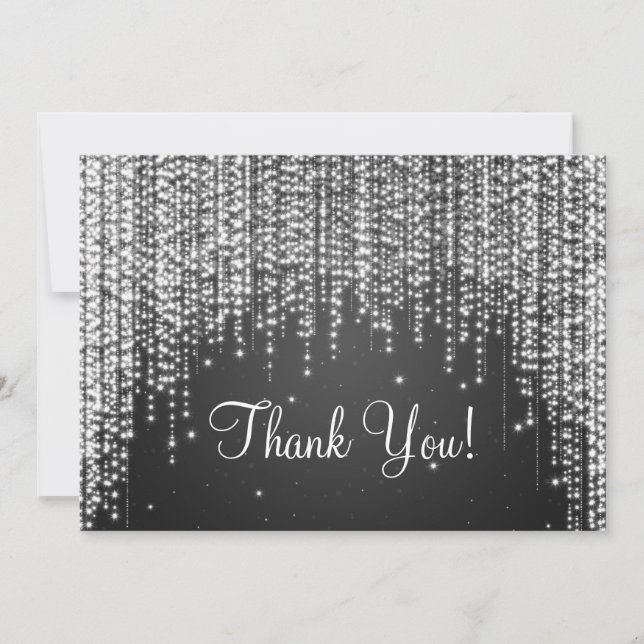 Tarjeta De Agradecimiento La boda elegante le agradece observar noche (Anverso)
