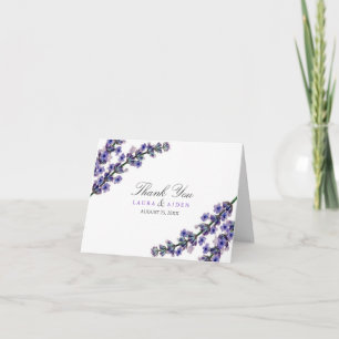 Tarjeta De Agradecimiento La boda floral de la lavanda elegante le agradece