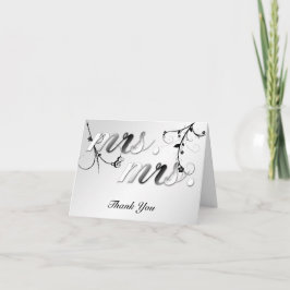 Tarjeta De Agradecimiento La boda gay floral negra elegante le agradece