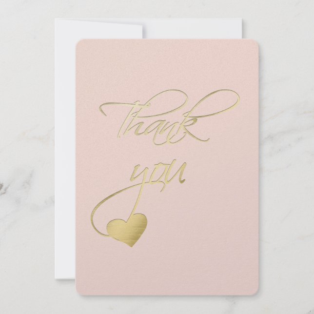 Tarjeta De Agradecimiento La boda grabado en relieve de la caligrafía del (Anverso)