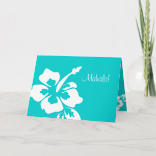 Tarjeta De Agradecimiento La boda hawaiana le agradece carda el hibisco