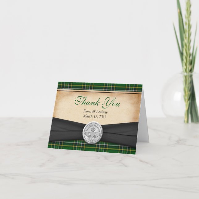 Tarjeta De Agradecimiento La boda irlandesa de Claddagh del Celtic del (Anverso)