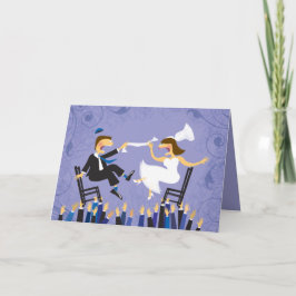 Tarjeta De Agradecimiento La boda judía de la danza de la silla de Hora le