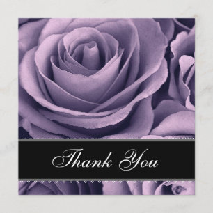 Tarjeta De Agradecimiento La boda púrpura de la cinta del cordón de los