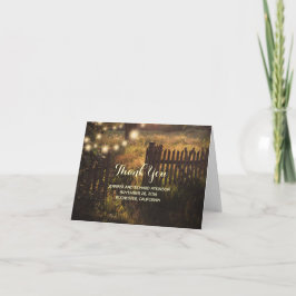 Tarjeta De Agradecimiento La boda rústica del país le agradece