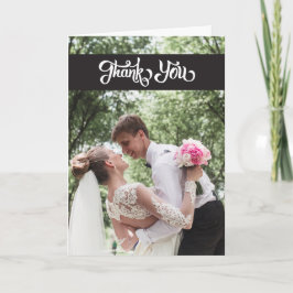 Tarjeta De Agradecimiento La boda simple de la escritura le agradece dobló