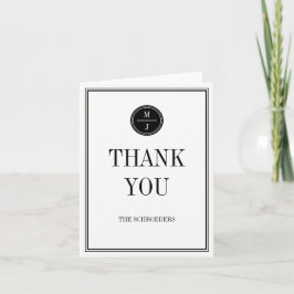 Tarjeta De Agradecimiento La boda simple y elegante le agradece cardar