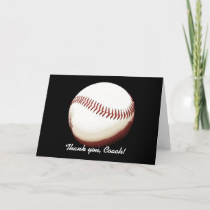 Tarjeta De Agradecimiento La bola del béisbol le agradece entrenar la