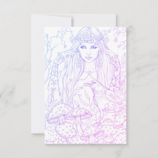 Tarjeta De Agradecimiento La bruja gótica (Anverso)