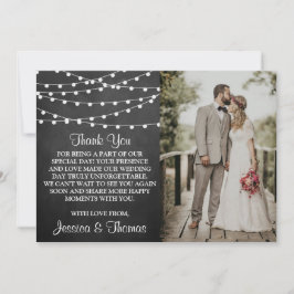 Tarjeta De Agradecimiento La Cadena Se Ilumina En La Colección Boda Chalkboa