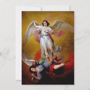 Tarjeta De Agradecimiento La caída de Lucifer por Antonio Maria Esquivel