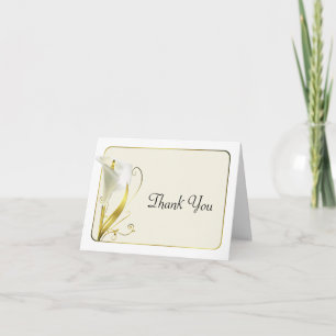 Tarjeta De Agradecimiento La cala blanca y de marfil elegante le agradece