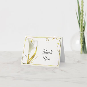 Tarjeta De Agradecimiento La cala blanca y de marfil elegante le agradece