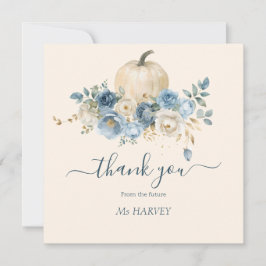 Tarjeta De Agradecimiento La calabaza azul de la marina cae en el amor ducha