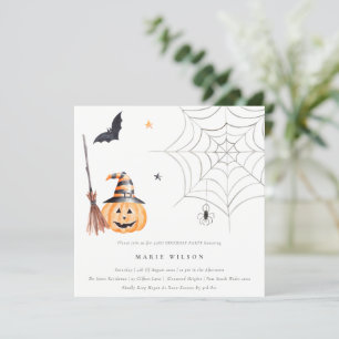 Tarjeta De Agradecimiento La Calabaza de Halloween Spooky Cualquier Invitaci