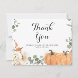 Tarjeta De Agradecimiento La calabaza rústica le agradece cardar.