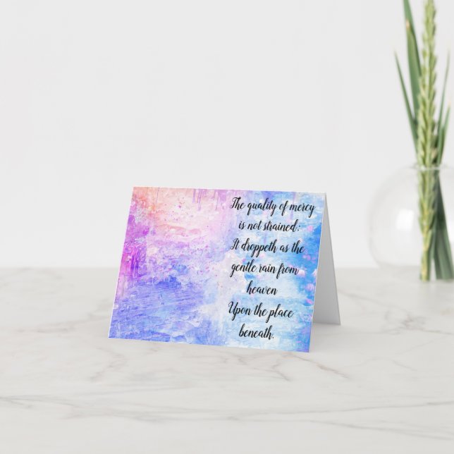 Tarjeta De Agradecimiento La calidad de la piedad (Anverso)