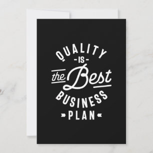 Tarjeta De Agradecimiento La Calidad Es El Mejor Plan De Negocios