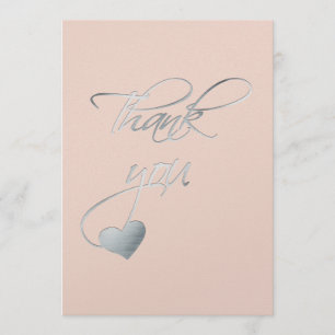 Tarjeta De Agradecimiento La caligrafía y el día de boda de plata de Heart~