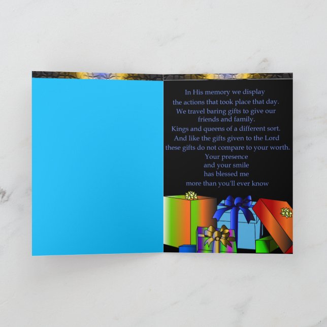 Tarjeta De Agradecimiento La carta de los tres Navidades sabios (Interior)