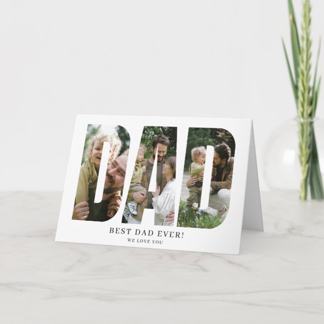Tarjeta De Agradecimiento La carta del día del padre del mejor Collage de fo (Anverso)