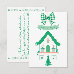 Tarjeta De Agradecimiento La Casa Verde Personalizada Gracias Baby Shower